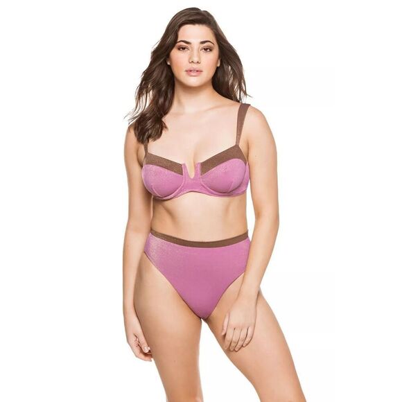 NWOT MAXSWIM Sasha Shimmer Underwire Bikini Swim Top & Bottom Set Size S - Picture 1 of 5